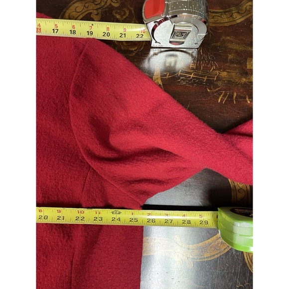 Talbots Red Boiled Wool Button up Jacket Blazer Beaded Trim Holiday XMAS 2X - Picture 6 of 13